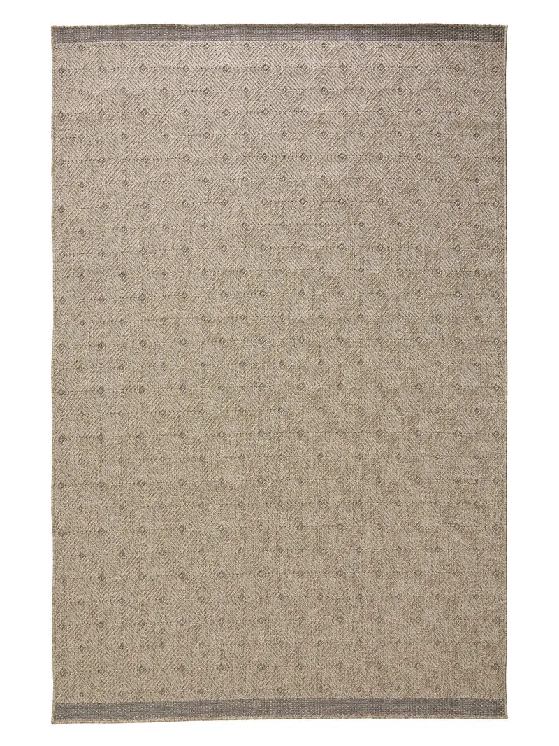 Tapis scandinave motif à points marron naturel d'intérieur et d'extérieur 80x150 cm
