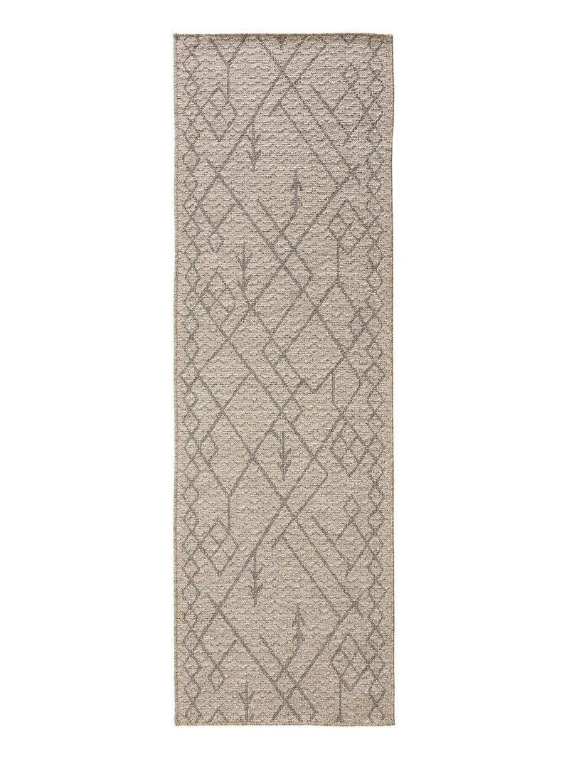 Tapis berbère de couloir marron naturel d'intérieur et d'extérieur 80x240 cm