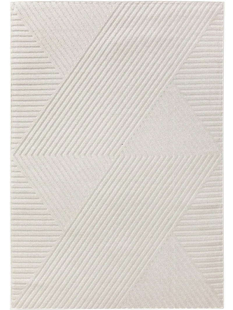 Tapis moderne géométrique blanc d'intérieur et d'extérieur 280x380 cm
