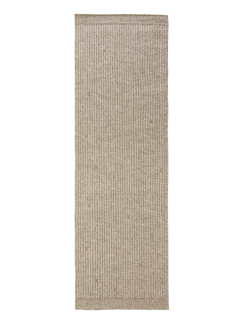 Tapis scandinave uni de couloir beige d'intérieur et d'extérieur 80x240 cm