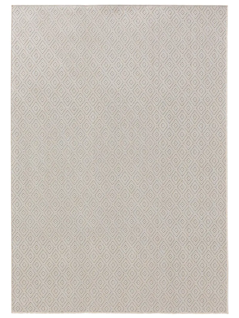 Tapis scandinave motif losange blanc d'intérieur et d'extérieur 120x170 cm