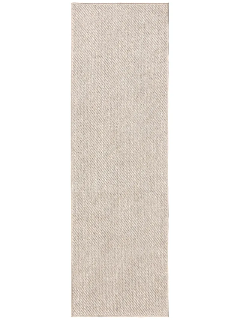 Tapis scandinave tressé à plat de couloir blanc d'intérieur et d'extérieur 80x300 cm