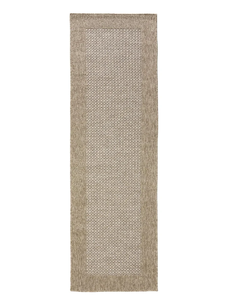 Tapis scandinave de couloir beige d'intérieur et d'extérieur 80x240 cm