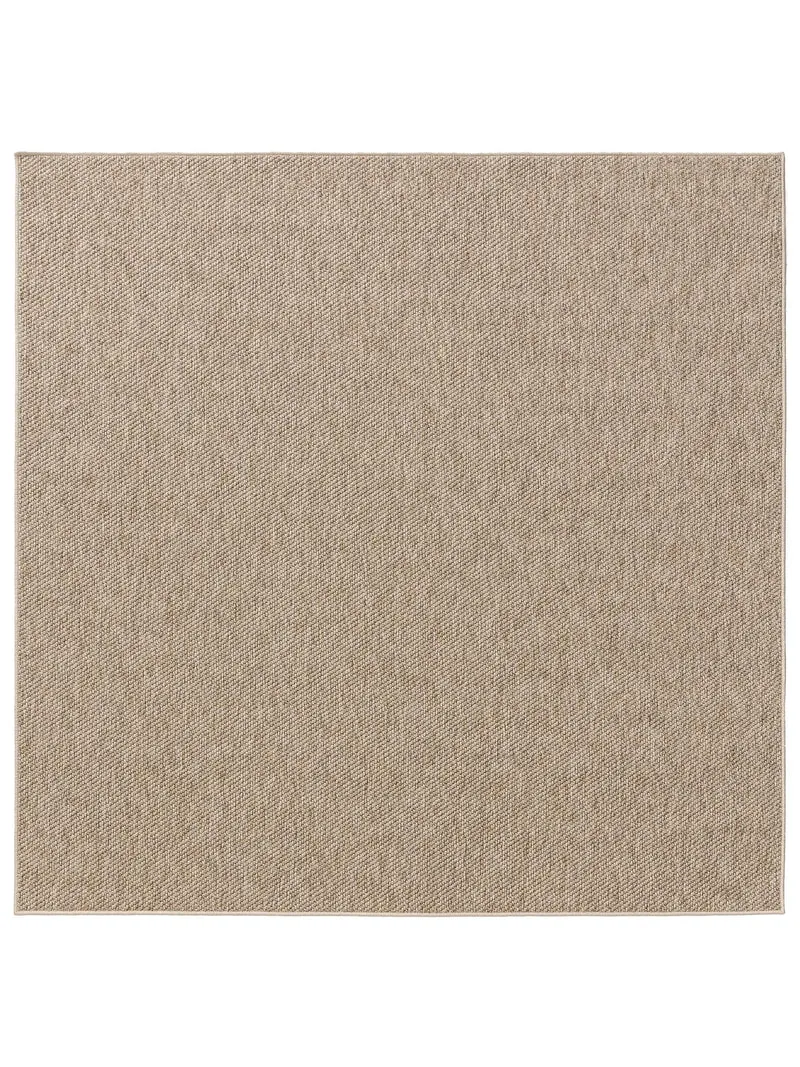 Tapis scandinave tressé à plat carré taupe d'intérieur et d'extérieur 300x300 cm