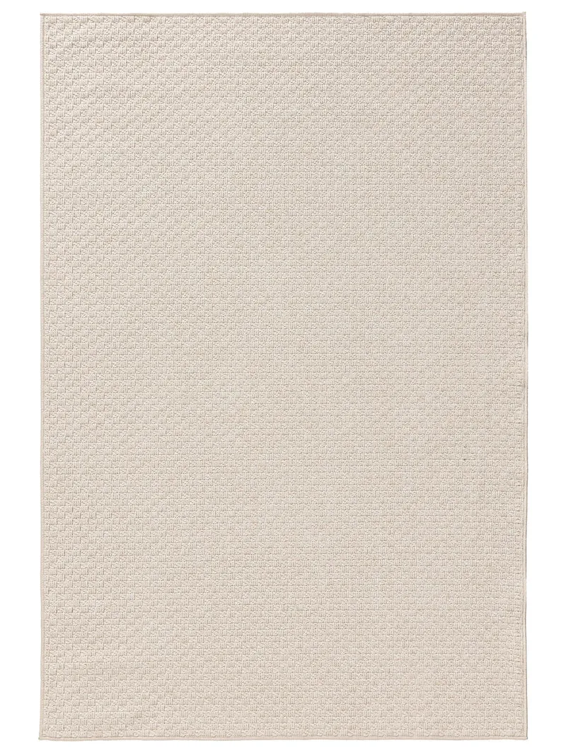 Tapis géométrique tressé à carreaux crème d'intérieur et d'extérieur 154x230 cm