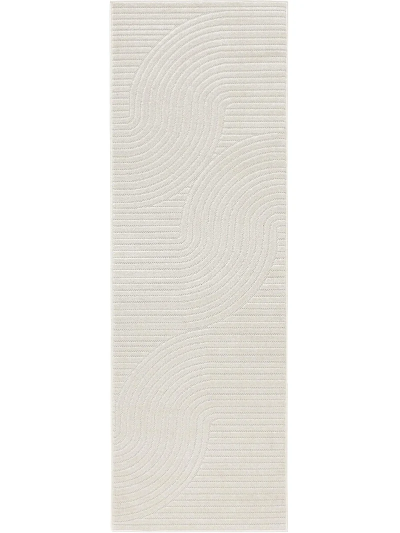 Tapis moderne contemporain de couloir blanc d'intérieur et d'extérieur 80x240 cm
