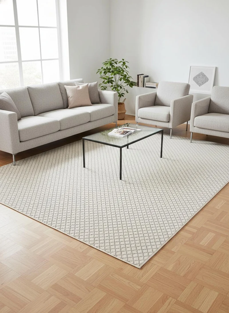 Tapis moderne motif losange blanc d'intérieur et d'extérieur 160x230 cm