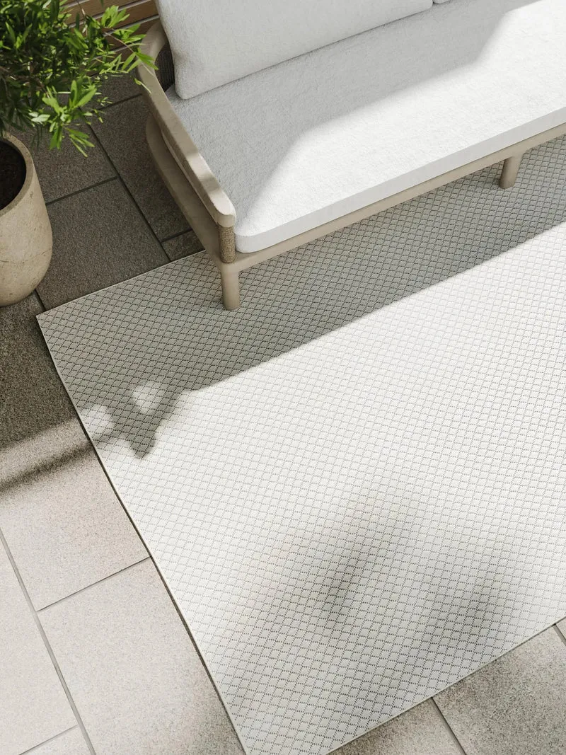 Tapis moderne motif losange blanc d'intérieur et d'extérieur 160x230 cm