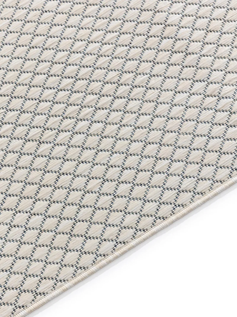 Tapis moderne motif losange blanc d'intérieur et d'extérieur 160x230 cm