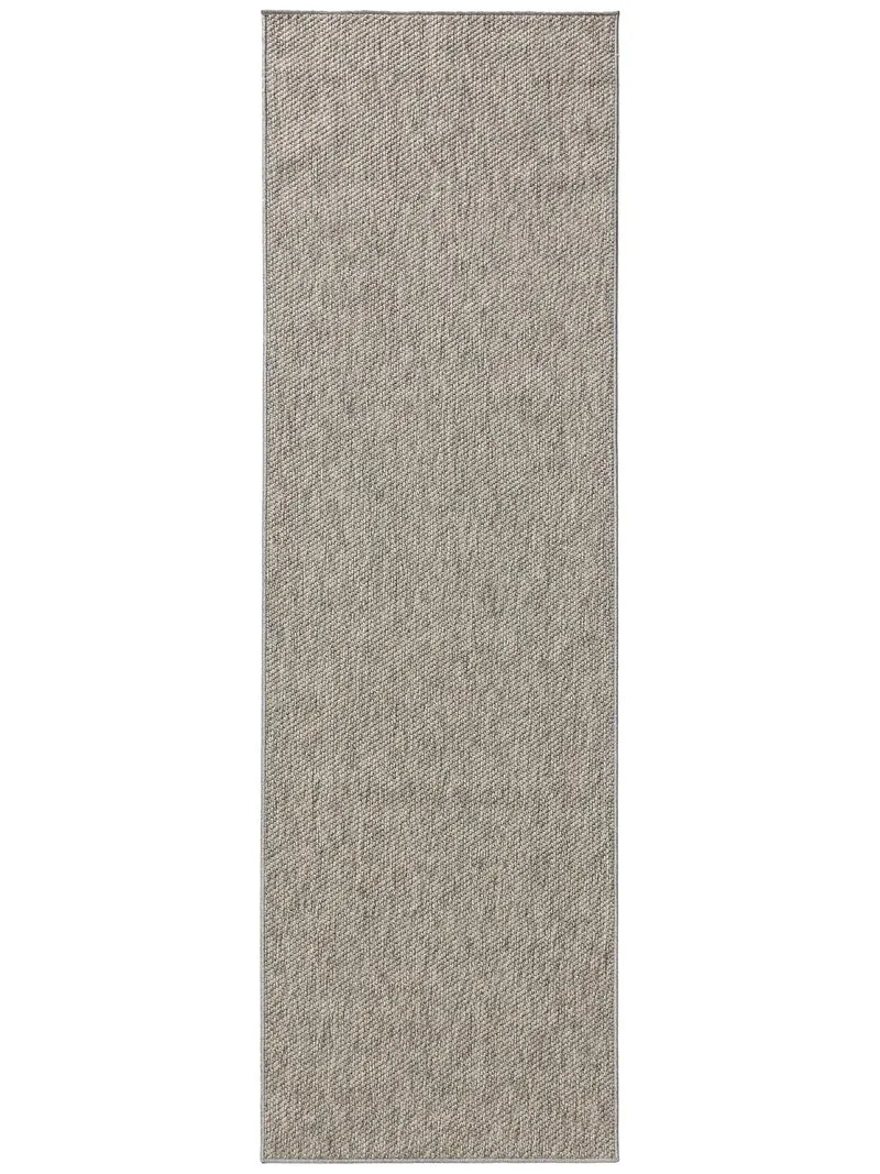 Tapis scandinave tressé à plat de couloir gris d'intérieur et d'extérieur 80x300 cm