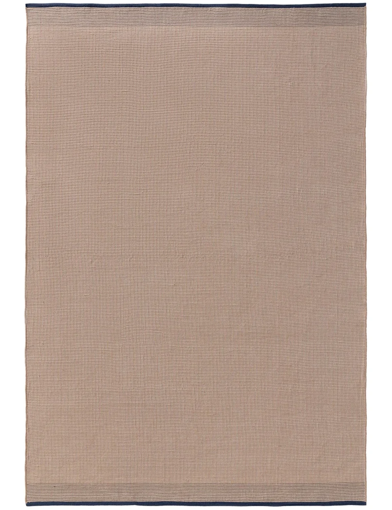 Tapis scandinave tressage géométrique beige et bleu d'intérieur et d'extérieur 160x230 cm