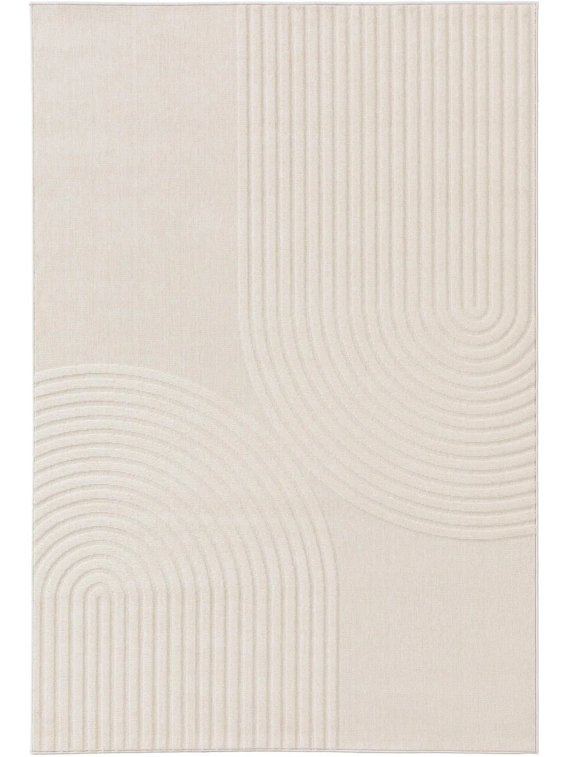 Tapis contemporain motif motif arche crème d'intérieur et d'extérieur 200x290 cm