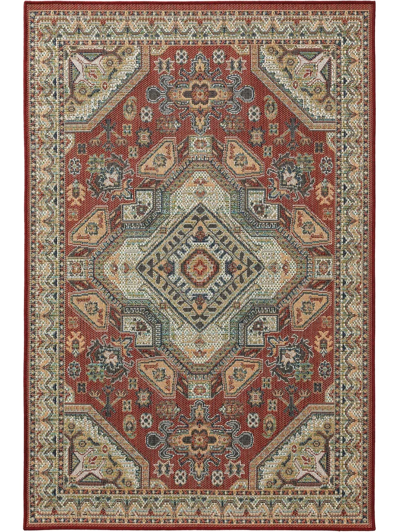 Tapis oriental bohème rouge d'intérieur et d'extérieur 160x230 cm