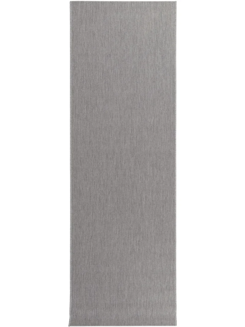 Tapis moderne uni de couloir gris clair d'intérieur et d'extérieur 80x240 cm