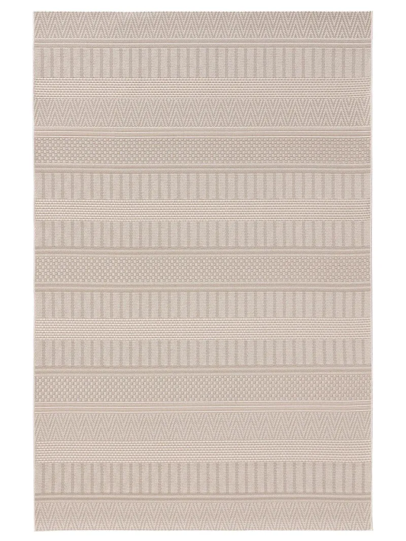 Tapis scandinave motif rayé enfant beige d'intérieur et d'extérieur 160x230 cm