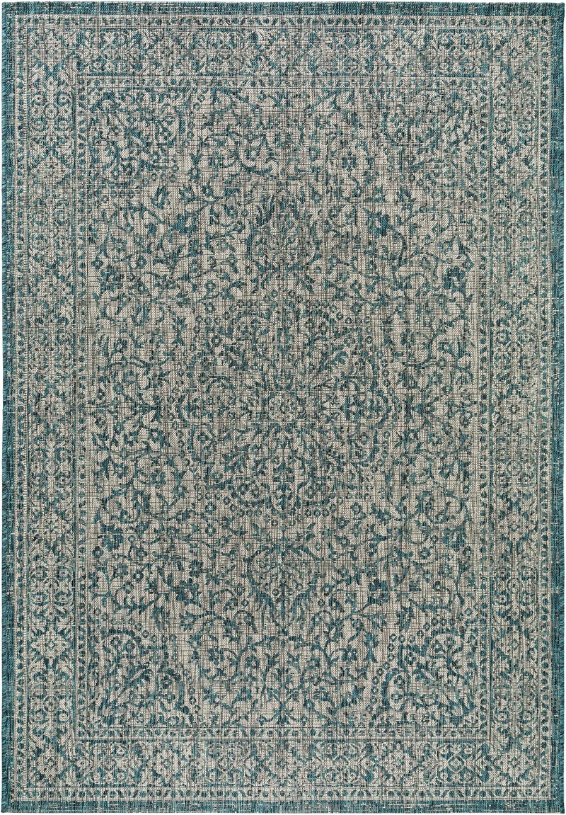 Tapis oriental vintage bleu d'intérieur et d'extérieur 80x150 cm
