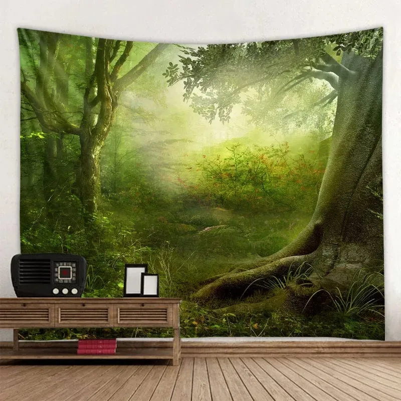 Tapis mural mystère verdoyant