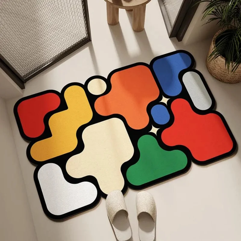 Tapis en diatomite multicolore salle de bain