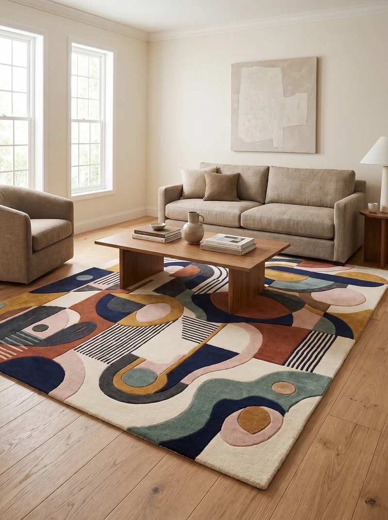 Tapis 100% Laine Multicolore - Dessau