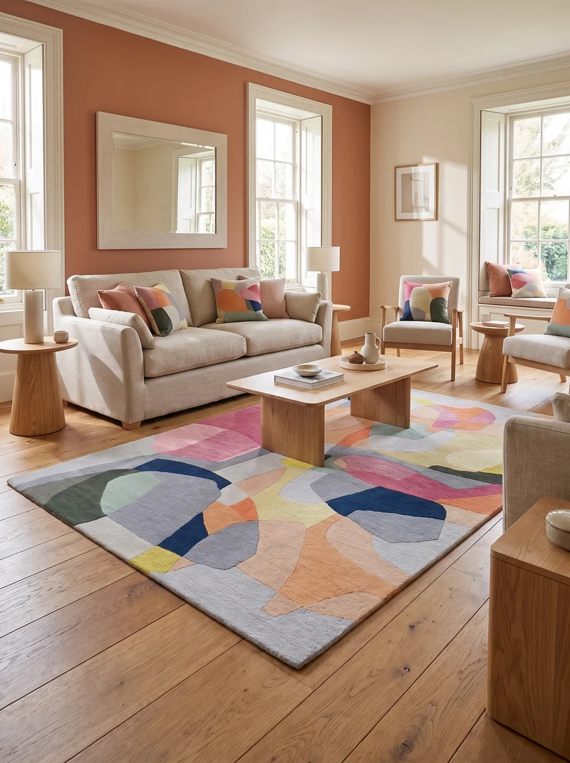 Tapis 100% Laine Multicolore - Tessera