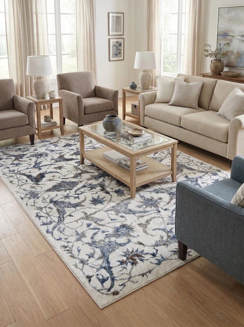 Tapis Design Bleu & Gris - Capri