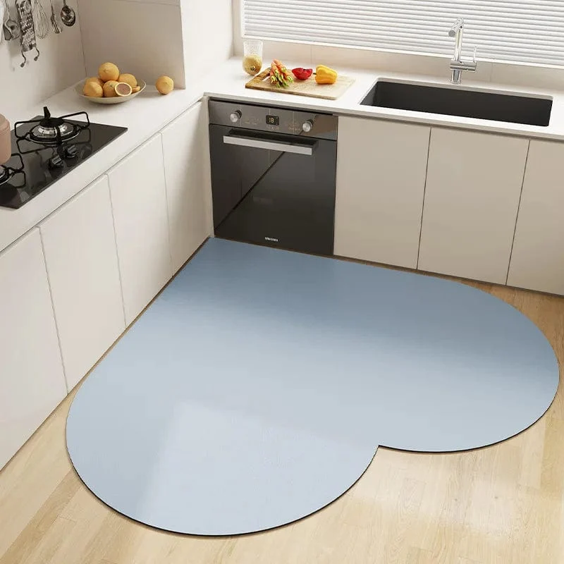 Tapis en diatomite cœur bleu
