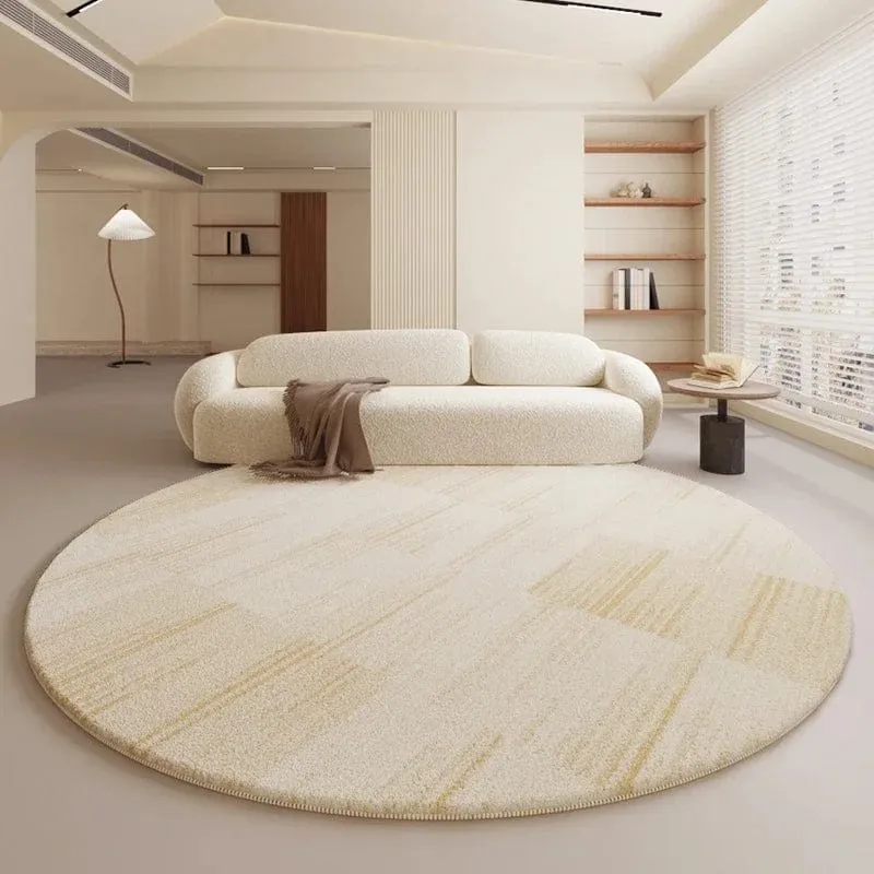 Tapis rond lignes nuancées