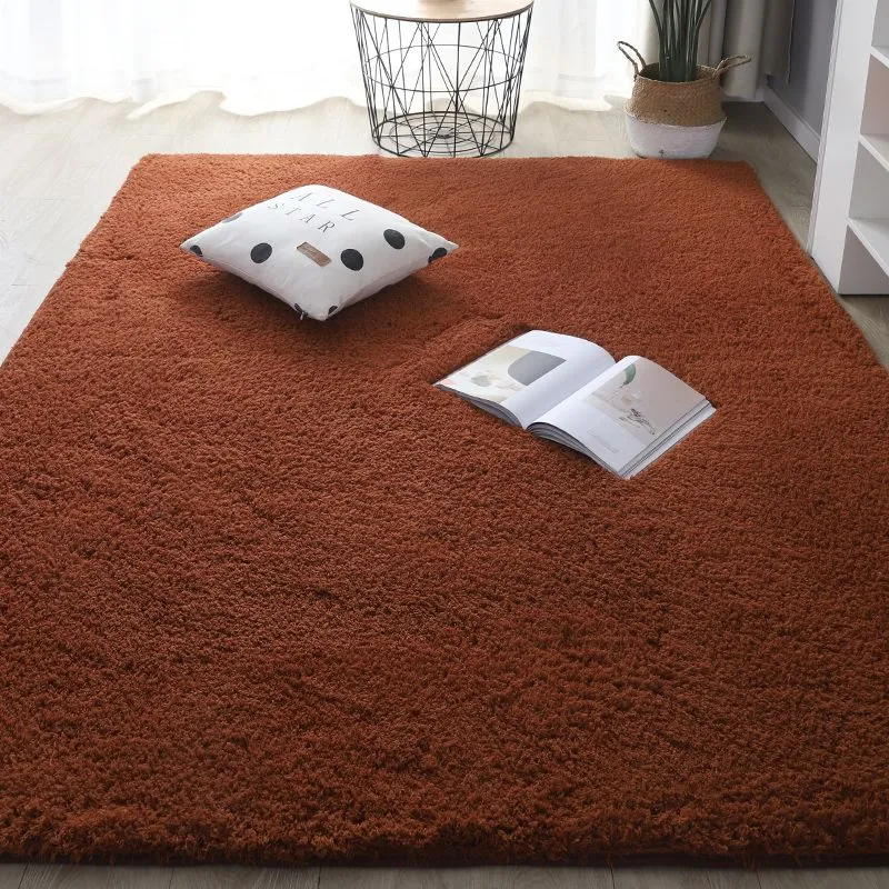 Tapis shaggy marron