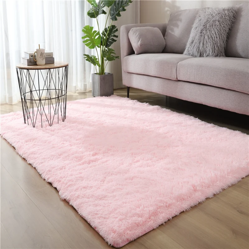 Tapis shaggy rose
