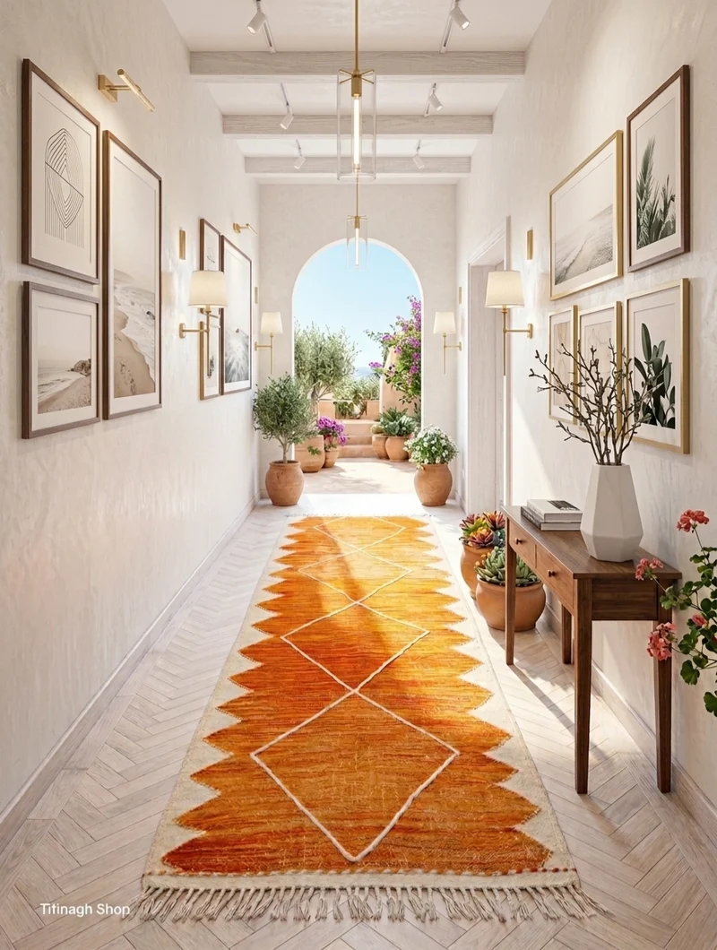 Tapis berbère - Kilim Zanafi 2.92 m x 0.90 m