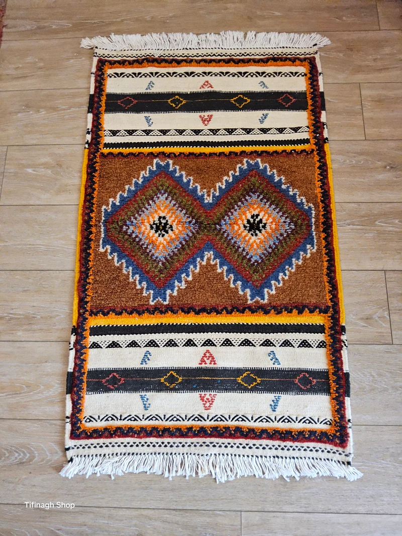 Tapis berbère - Kilim Glaoui de Taznakht 1.10m x 0.66m