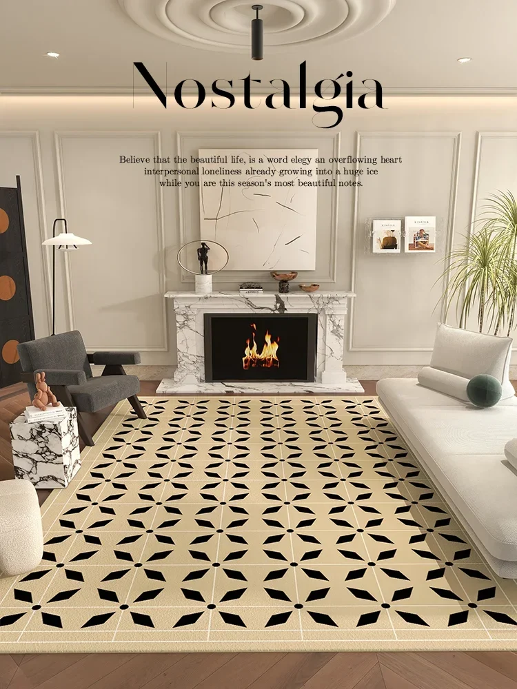 Tapis damier beige