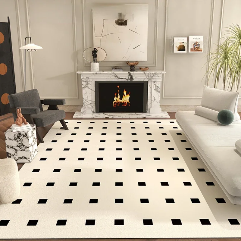 Tapis damier noir blanc