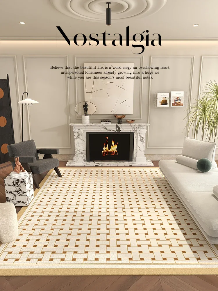 Tapis damier jaune