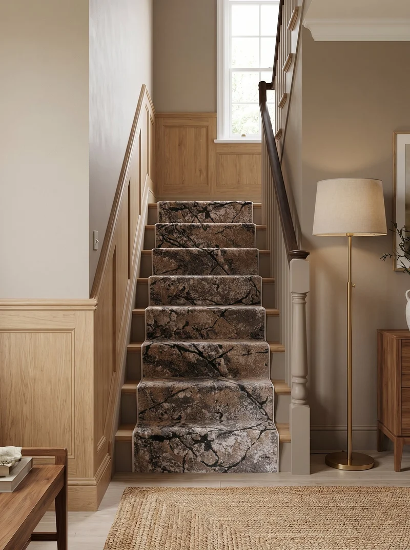 Tapis d'Escalier Moderne Marron et Beige - Torino