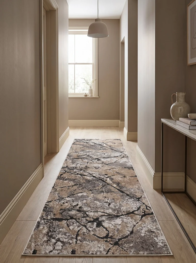 Tapis de Couloir Moderne Marron et Beige - Torino