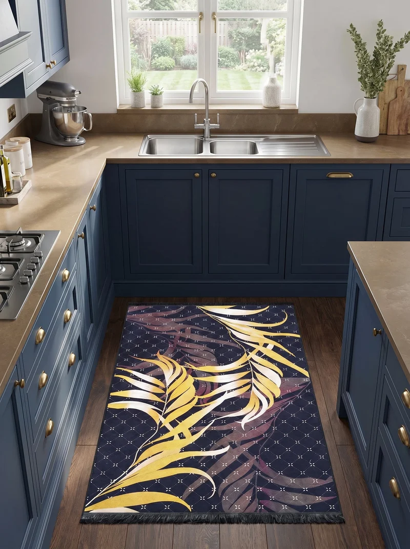 Tapis Cuisine Design Marine et Or 08 - Onyx
