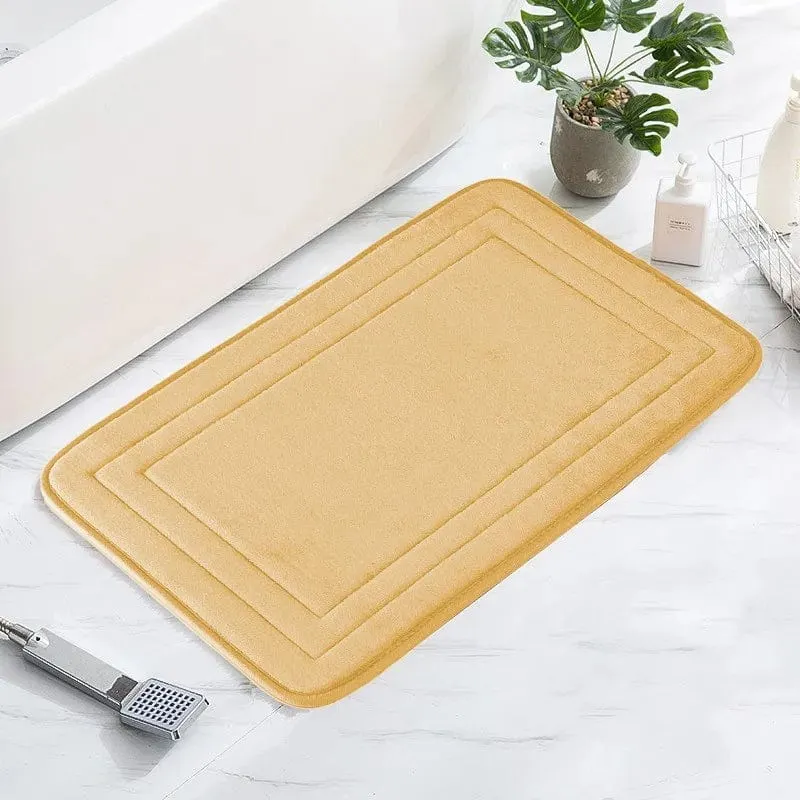 Tapis salle de bain beige