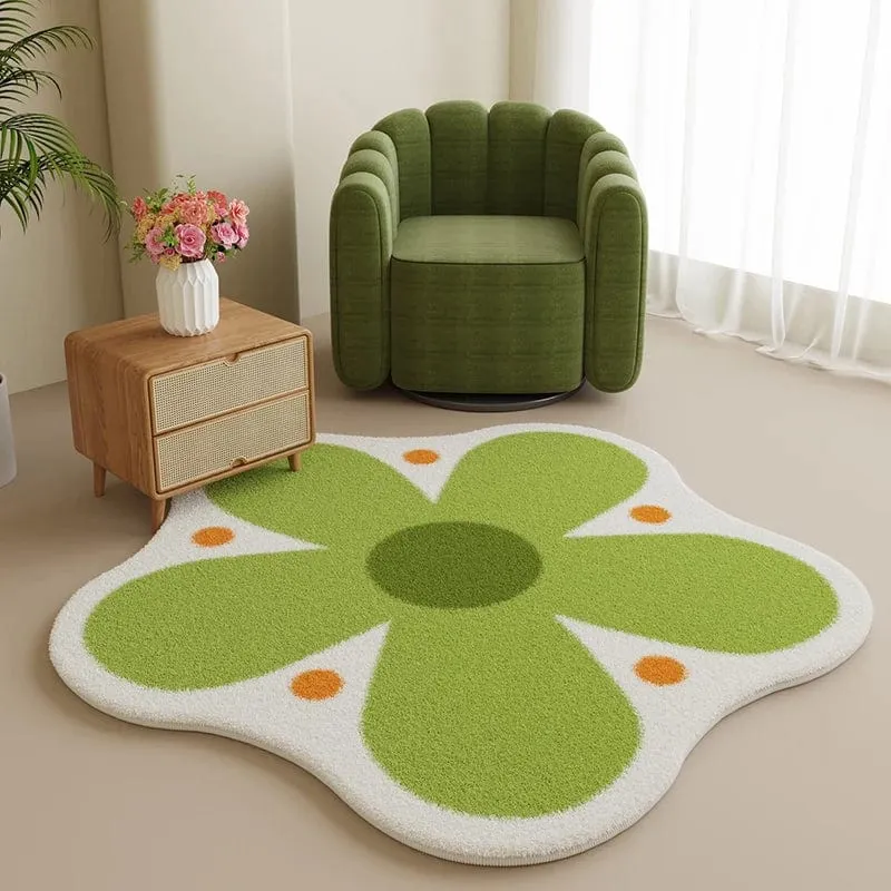 Tapis de fleurs vert