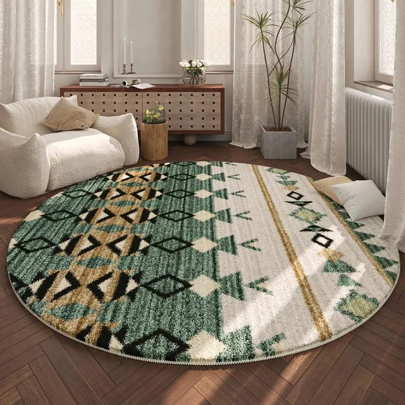 Tapis rond esprit vert