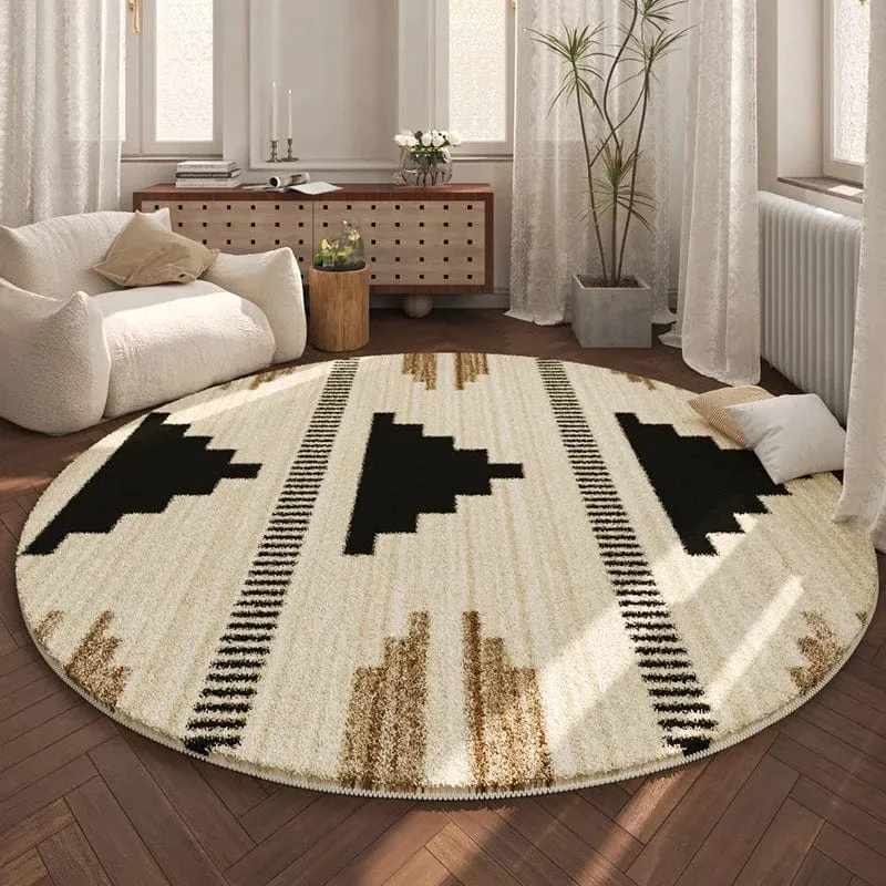 Tapis rond nuance terre