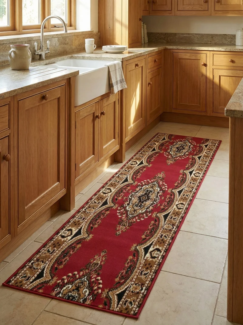 Tapis de Cuisine Oriental Rouge & Caramel - Valore