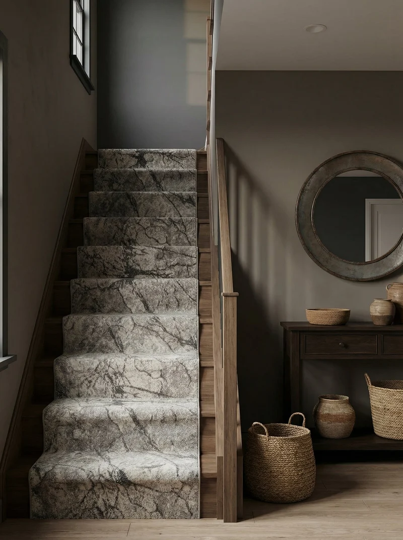 Tapis d'Escalier Moderne Gris & Anthracite - Mirador