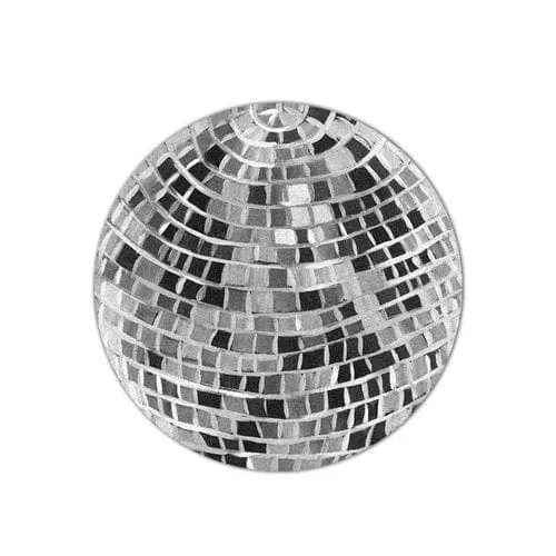 Tapis rond disco monochrome