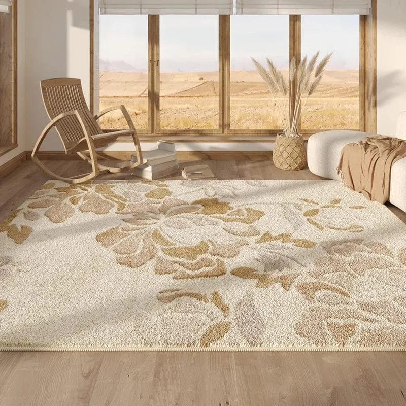 Tapis floral beige
