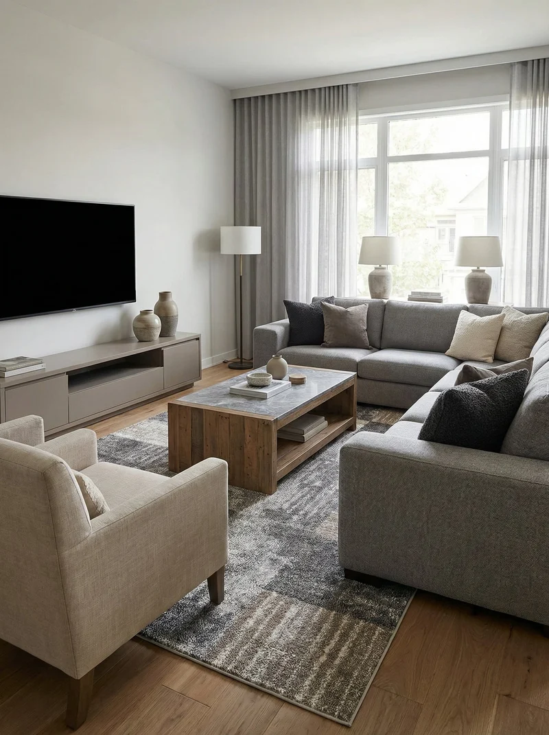 Tapis Moderne Gris et Beige - Torino