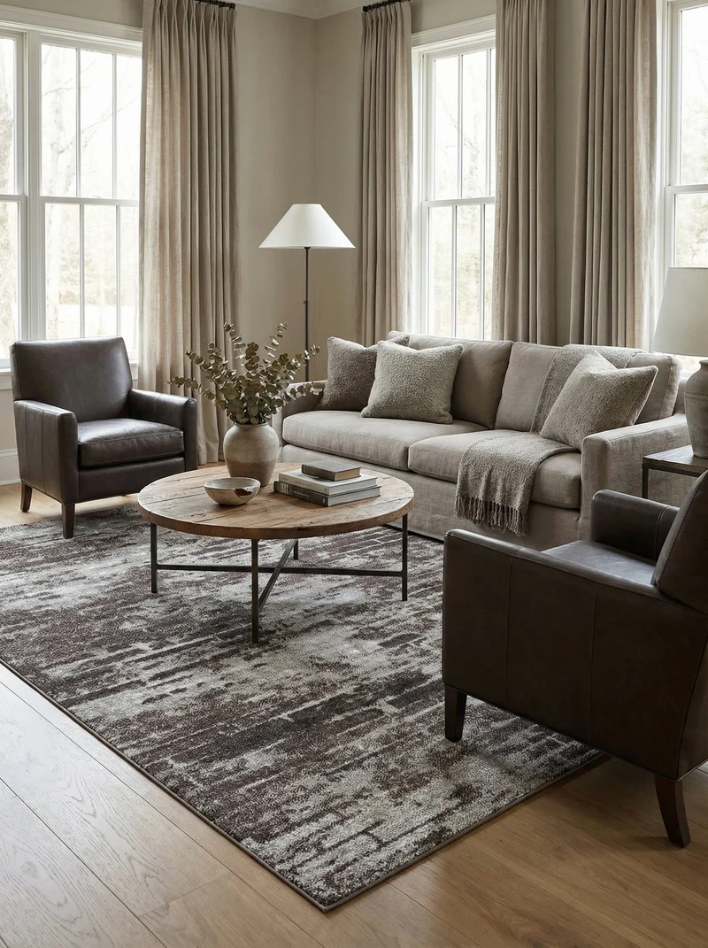 Tapis Vintage Marron et Crème - Torino N°22