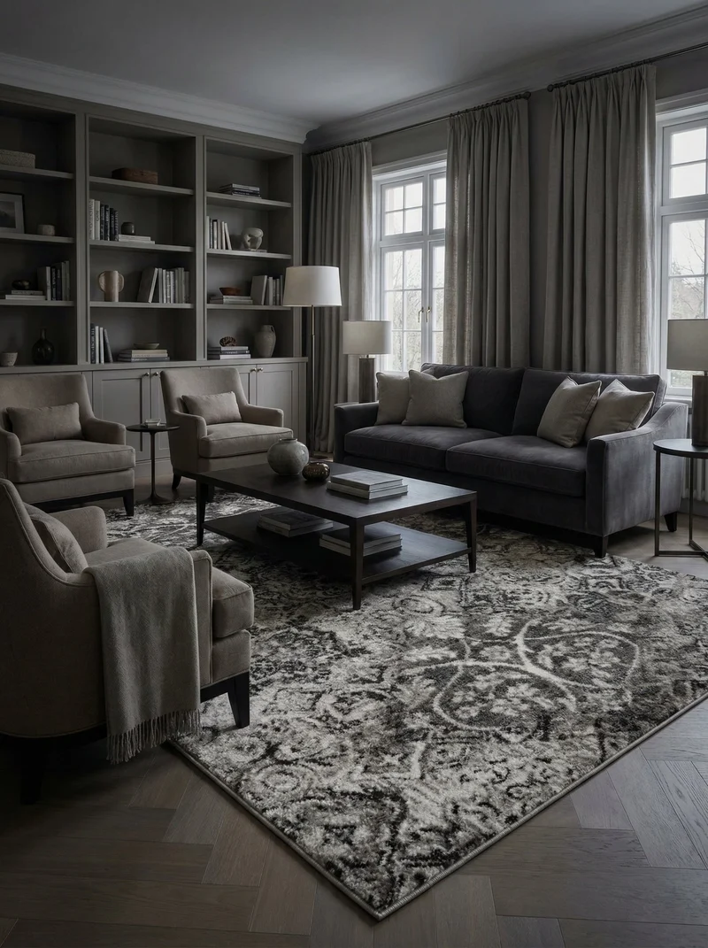 Tapis Vintage Gris et Crème - Torino