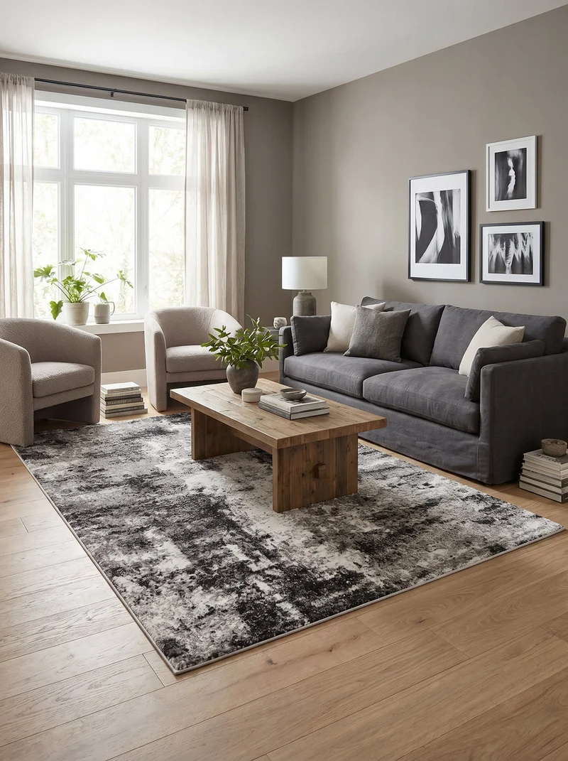 Tapis Moderne Gris et Crème - Torino