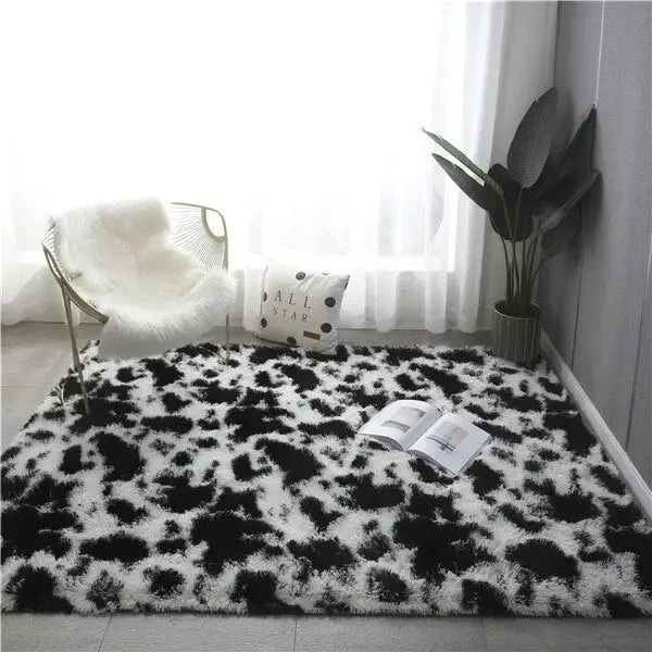 Tapis de salon blanc et noir